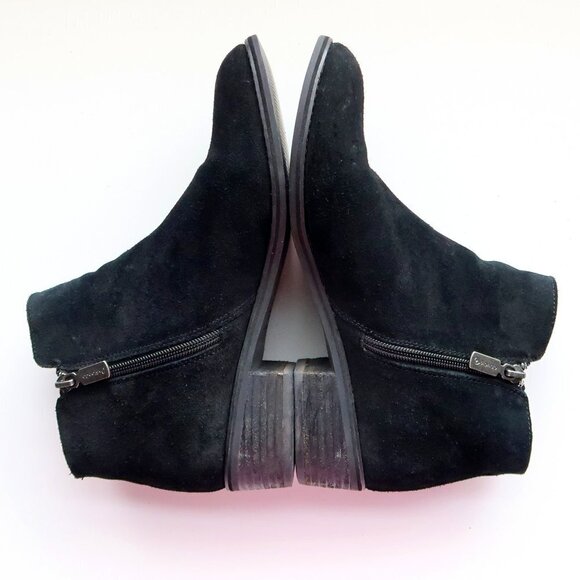 Blondo Waterproof Black Suede Leather Block Heel Ankle Boots Booties Size 10 - Picture 11 of 16